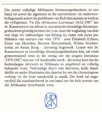 Die Afrikaanse Literatuur