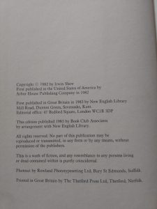 Acceptable Losses – photo of this copy