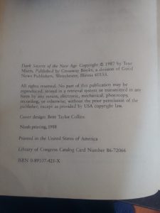 Dark Secrets of the New Age – photo of this copy