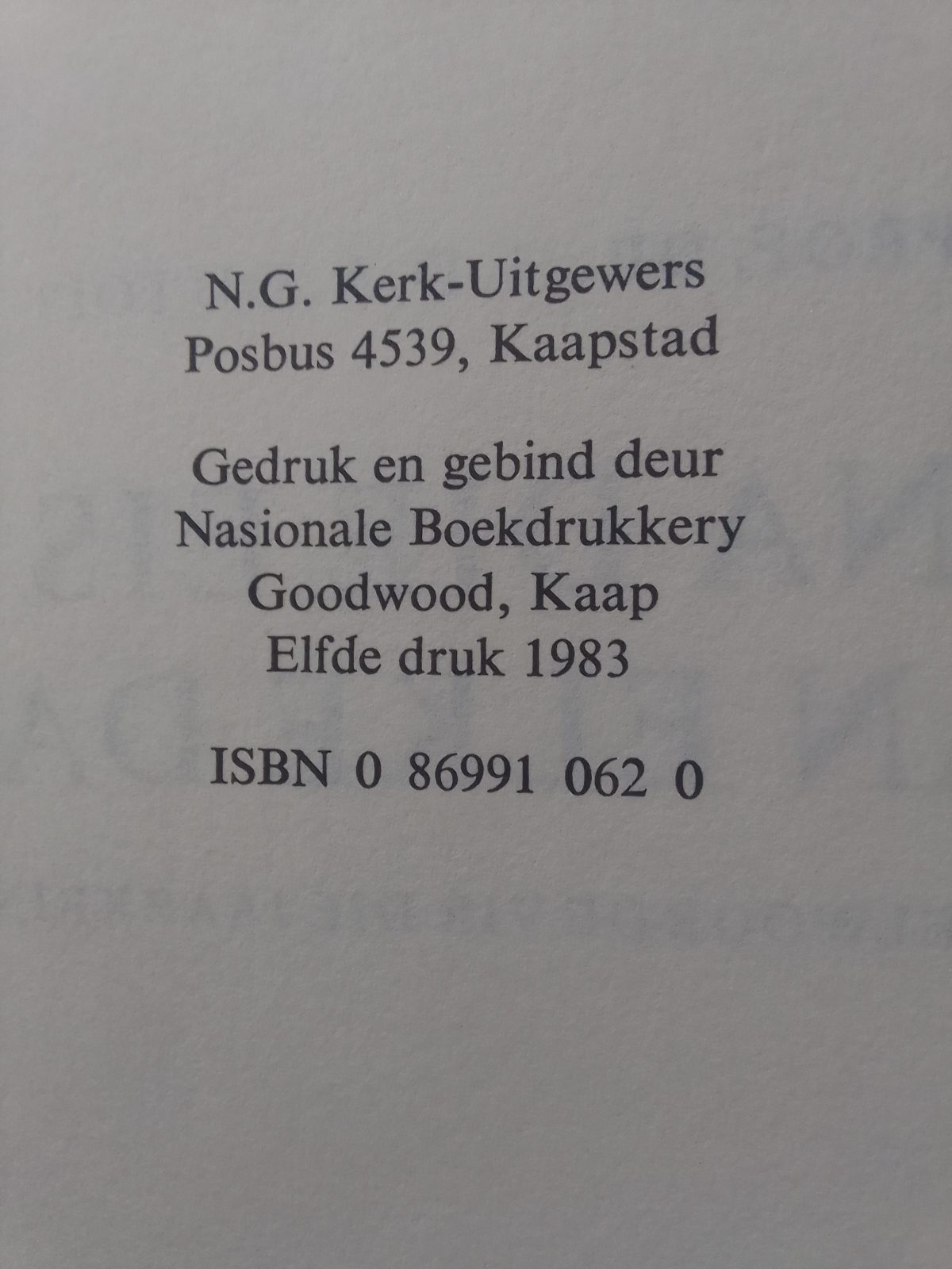 Na die Eis van Elke Dag - copyright page