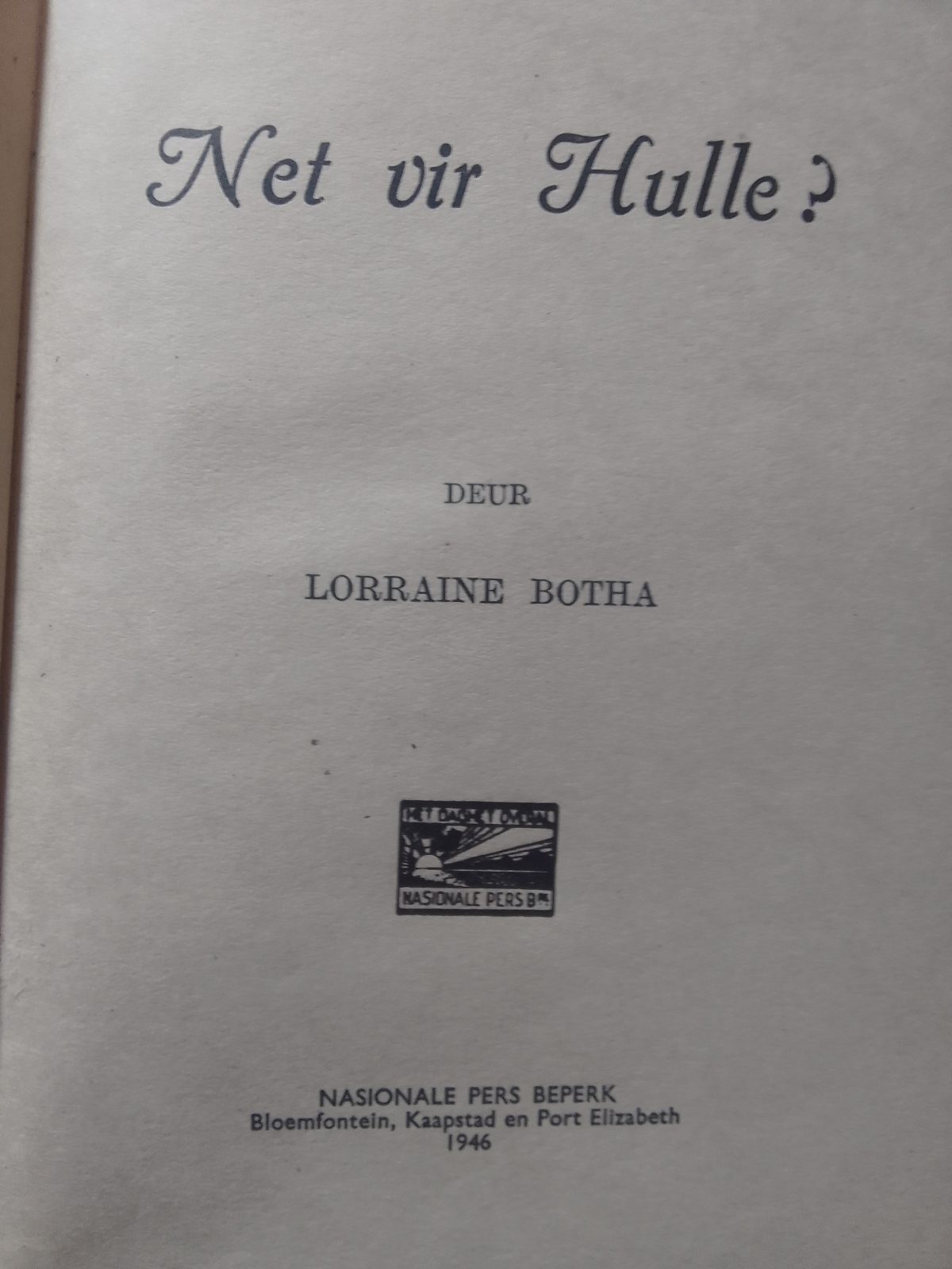 Net vir Hulle? - title page
